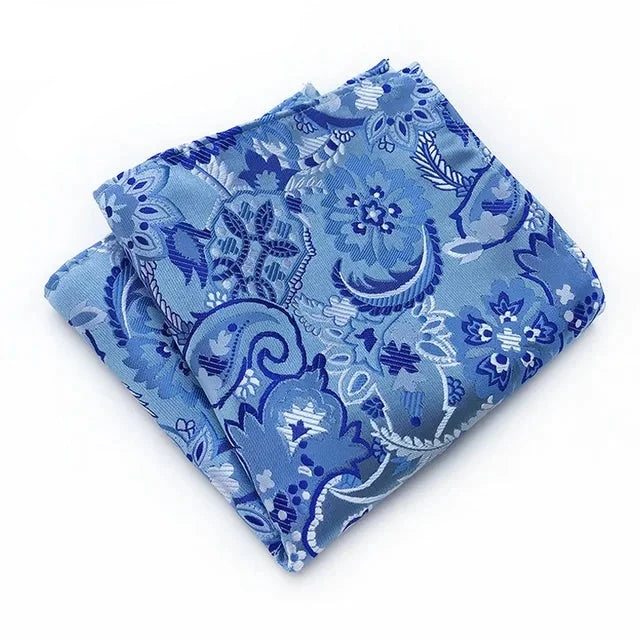 Navy Blue Paisley Pocket Square