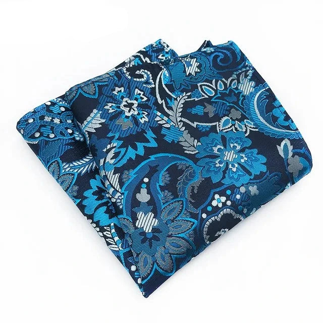 Blue Paisley Pocket Square