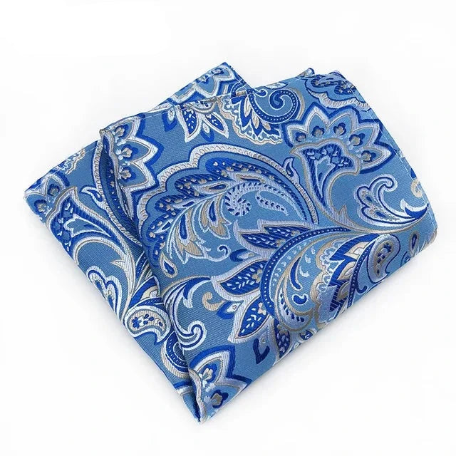 Navy Blue Paisley Pocket Square