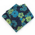Dark Blue & Green Floral Pocket Square
