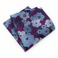 Burgundy & Blue Floral Pocket Square