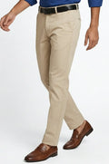 Blutailor beige formal trousers in premium fabric with a custom tailored fit, offering a refined silhouette and versatile, polished styling.