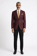 Men's Blutailor Burgundy Regent Blazer featuring a rich burgundy hue, tailored fit, refined detailing, structured silhouette, and a sophisticated design ideal for formal occasions, evening events, and smart-casual wear.