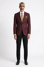 Men's Blutailor Burgundy Regent Blazer featuring a rich burgundy hue, tailored fit, refined detailing, structured silhouette, and a sophisticated design ideal for formal occasions, evening events, and smart-casual wear.