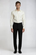 Classic Ivory Shirt – a timeless ivory shirt featuring a bespoke tailored fit with a clean, refined silhouette, crafted for elegant formal and smart occasion wear.