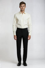 Classic Ivory Shirt – a timeless ivory shirt featuring a bespoke tailored fit with a clean, refined silhouette, crafted for elegant formal and smart occasion wear.