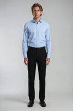 Classic Light Blue Poplin Shirt – a refined light blue shirt crafted in crisp poplin fabric, featuring a bespoke tailored fit for timeless elegance and polished everyday sophistication.