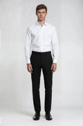 Classic White Twill Shirt – a timeless white shirt crafted in a smooth twill weave, featuring a custom tailored silhouette for effortless elegance and refined formal wear.