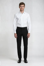 Classic White Twill Shirt – a timeless white shirt crafted in a smooth twill weave, featuring a custom tailored silhouette for effortless elegance and refined formal wear.