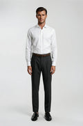 Blutailor Dark Grey Formal Trouser – a sophisticated dark grey trouser featuring a bespoke tailored fit with a sharp, structured silhouette, crafted for timeless formal and professional elegance.