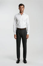 Blutailor Dark Grey Formal Trouser – a sophisticated dark grey trouser featuring a bespoke tailored fit with a sharp, structured silhouette, crafted for timeless formal and professional elegance.