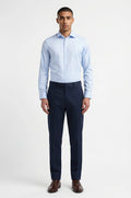 Men's Blutailor Light Blue Semi-Spread Italian Collar Shirt crafted from premium Giza cotton, featuring a crisp light blue finish, tailored fit, semi-spread Italian collar, and a refined design ideal for formal, business, and smart-casual occasions.