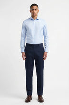 Men's Blutailor Light Blue Semi-Spread Italian Collar Shirt crafted from premium Giza cotton, featuring a crisp light blue finish, tailored fit, semi-spread Italian collar, and a refined design ideal for formal, business, and smart-casual occasions.