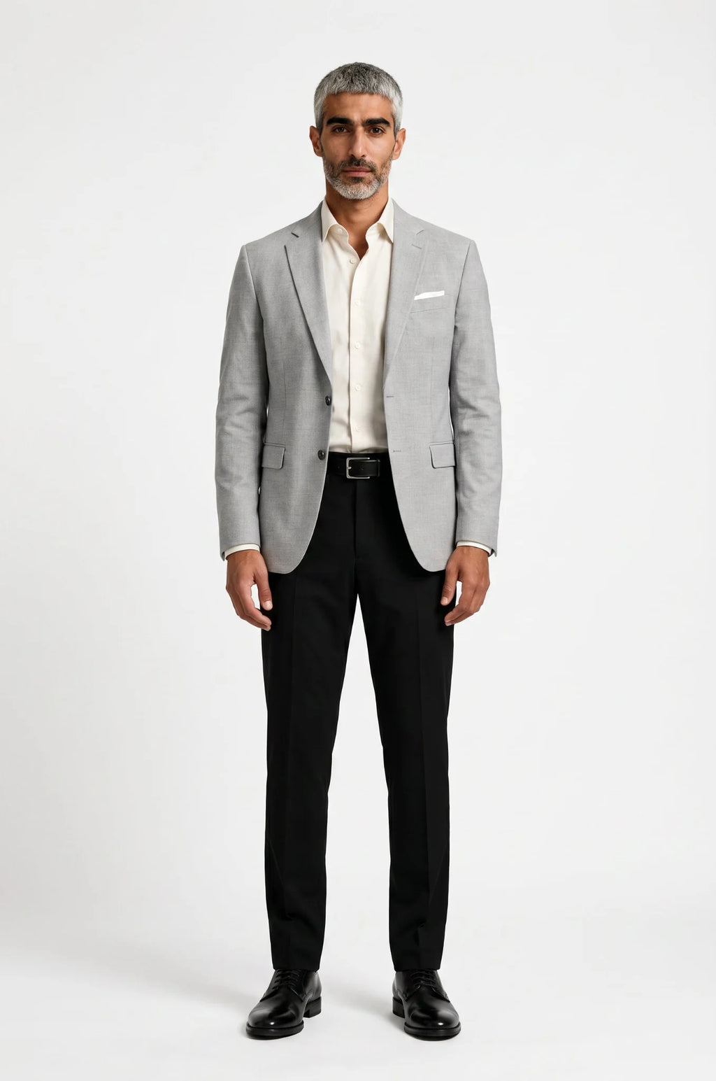 Men's Blutailor Monarch Grey Cloud Blazer crafted from premium wool crepe, featuring a sophisticated monarch grey hue, cloud-inspired design detailing, tailored fit, structured silhouette, and a refined aesthetic ideal for weddings, formal events, evening occasions, and elevated occasion wear.