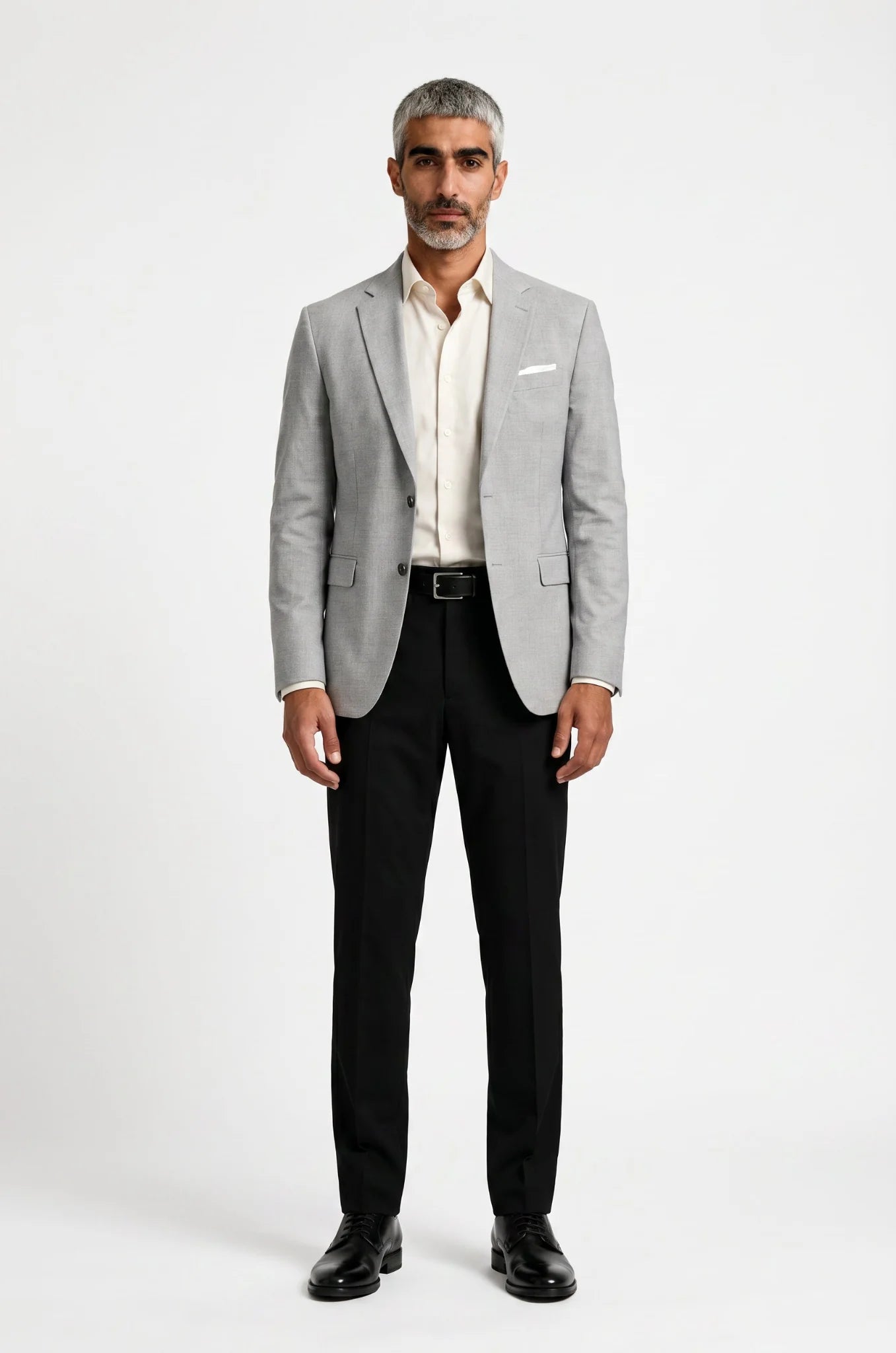 Men's Blutailor Monarch Grey Cloud Blazer crafted from premium wool crepe, featuring a sophisticated monarch grey hue, cloud-inspired design detailing, tailored fit, structured silhouette, and a refined aesthetic ideal for weddings, formal events, evening occasions, and elevated occasion wear.
