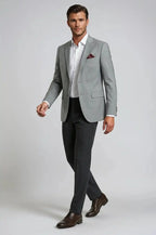  Blutailor Premium Office Grey Blazer – a sophisticated grey blazer featuring a bespoke tailored silhouette, designed for polished professional wear and understated formal elegance.