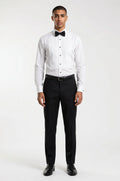 Blutailor white pleated tuxedo shirt in premium fabric with a custom tailored fit, featuring elegant pleat detailing and a crisp finish for a refined formal look.