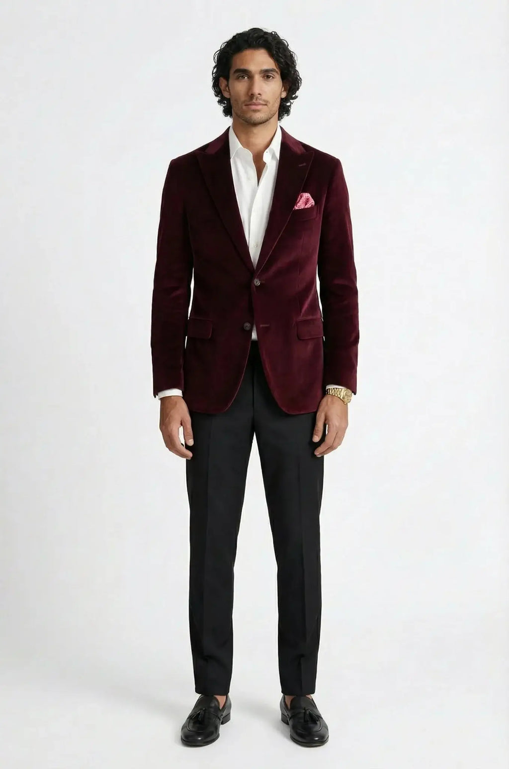 Blutailor Wine Suede Blazer – a luxurious wine-toned blazer crafted in rich suede, featuring a bespoke tailored fit for a sharp silhouette and elevated formal sophistication.