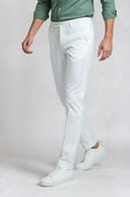Blutailor white formal trousers in premium fabric with a custom tailored fit, designed for a crisp, polished, and versatile look.
