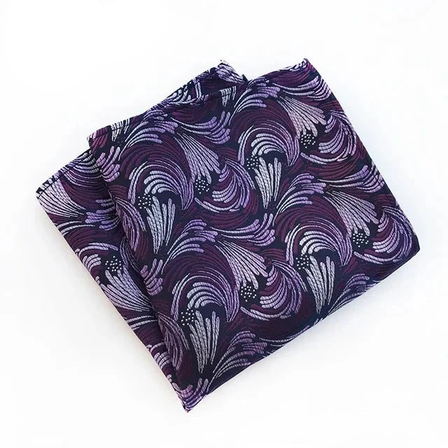 Purple & White Floral Pocket Square