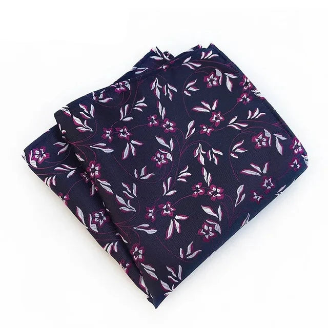 Purple & White Flower Pocket Square