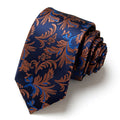 Navy Blue & Fire Orange Paisley Tie