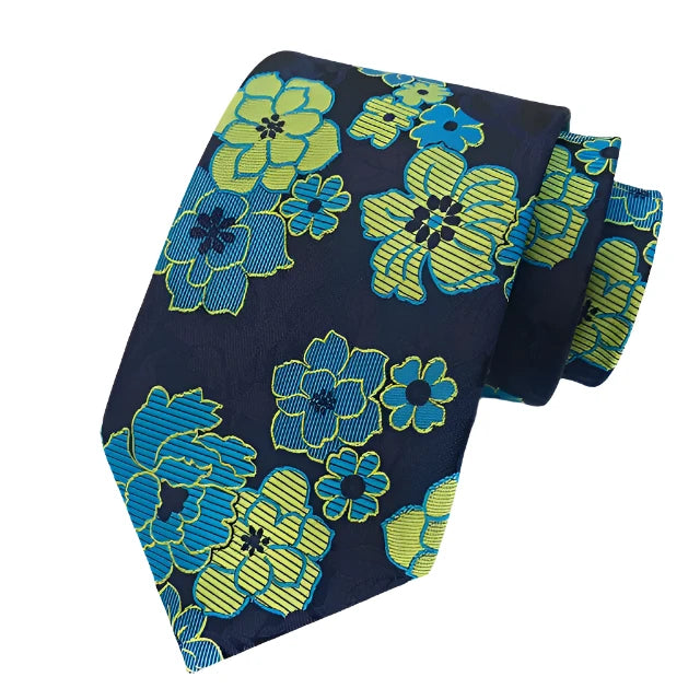 Blue & Green Floral Tie