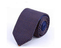Blue & Orange Knitted Polka Dot Tie