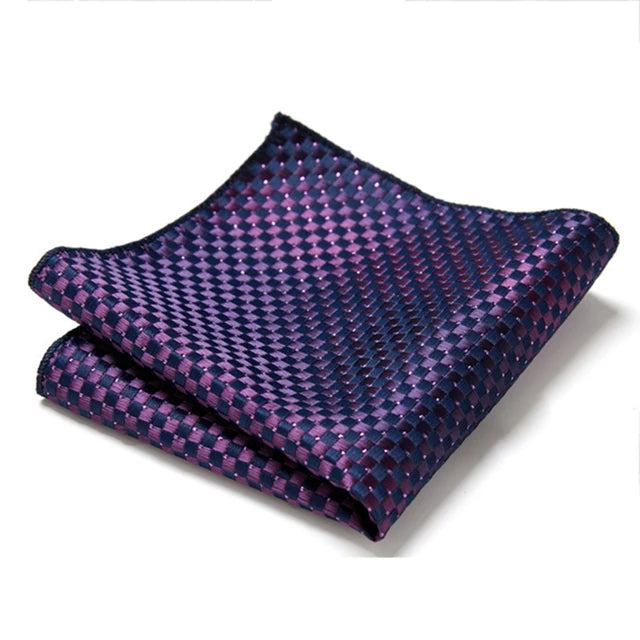 Purple Check Pocket Square