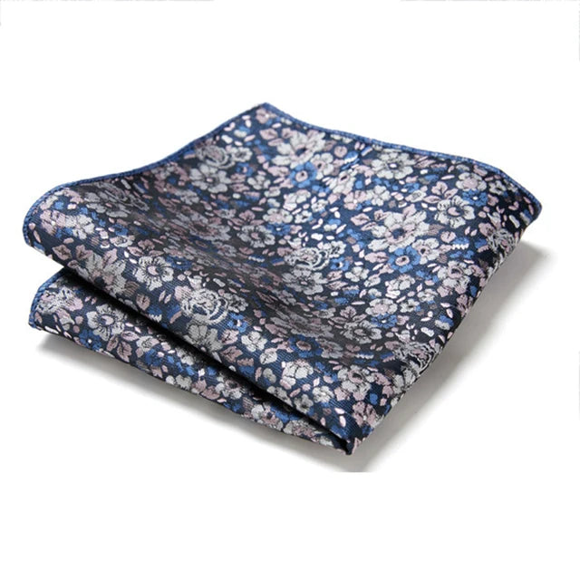 Blue Floral Pocket Square