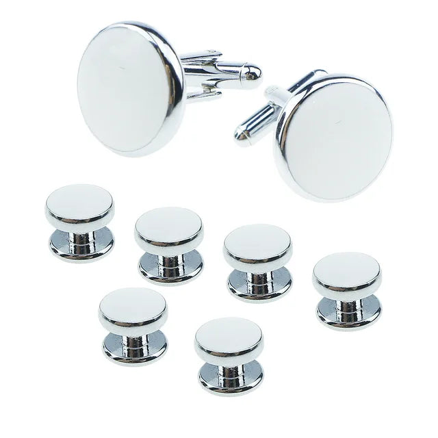 White Silver Cufflinks