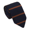 Dark Blue & Brown Knitted Tie