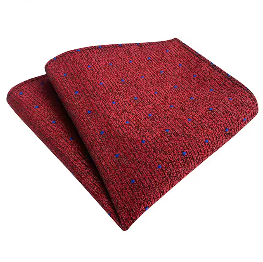 Hot Red & Blue Dots Pocket Square