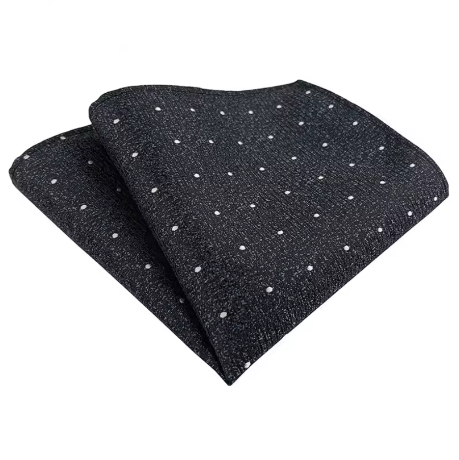 Midnight Black Polka Dot Pocket Square