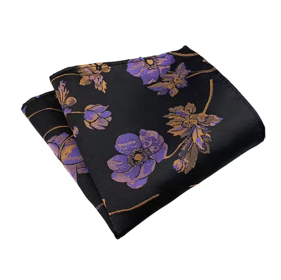 Midnight Orchid Pocket Square
