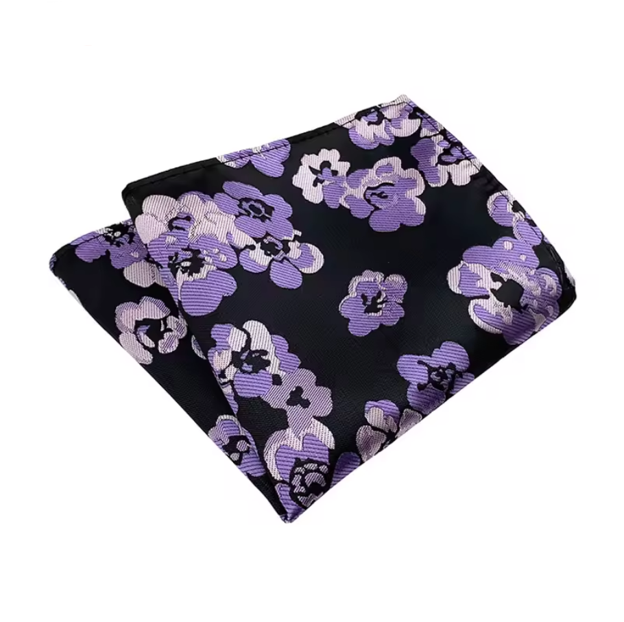 Dark Matter Floral Pocket Square