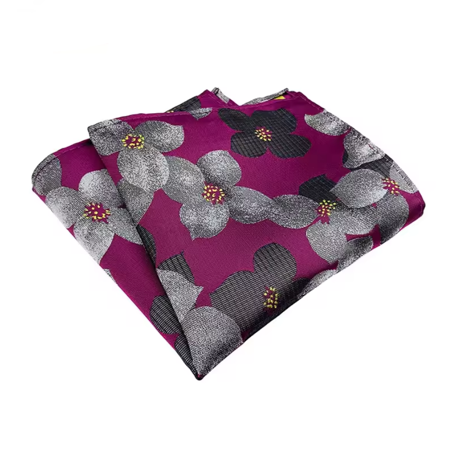 Violet Floral Pocket Square