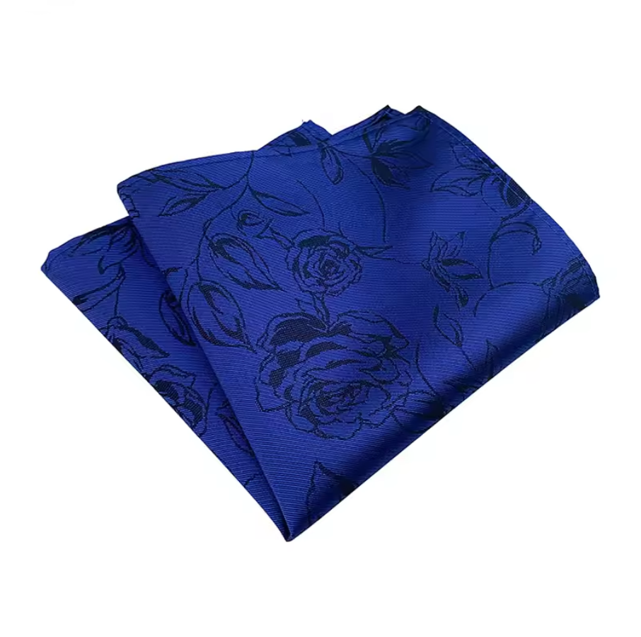 Blue Floral Pocket Square