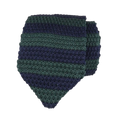 Green & Blue Knitted Striped Tie