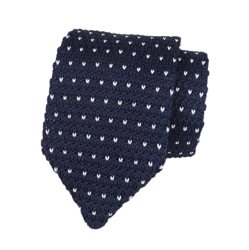 Blue & White Knitted Tie