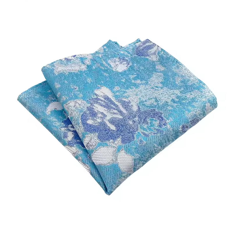 Sky Blue Floral Pocket Square