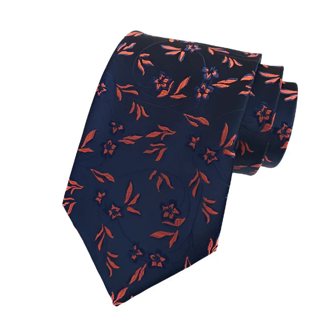 Blue & Orange Floral Tie