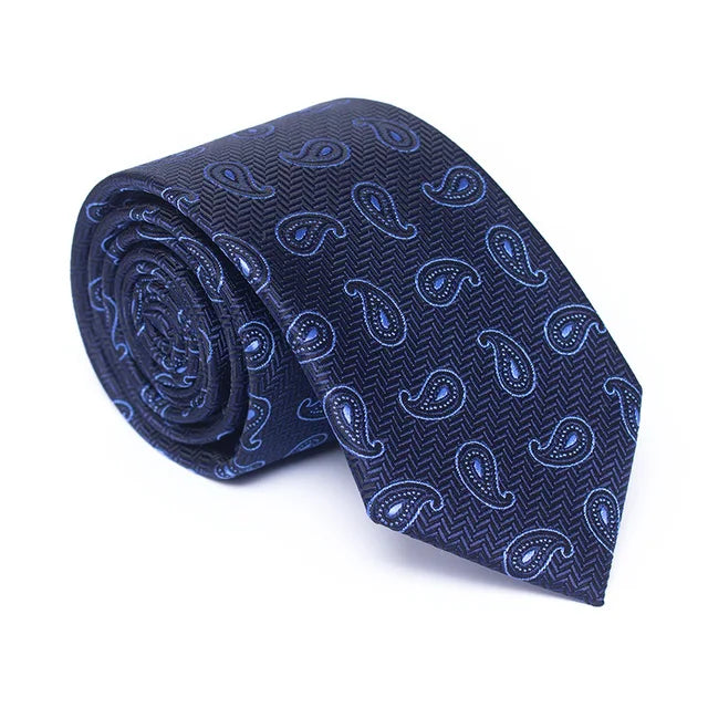 Blue Paisley Polyester Tie