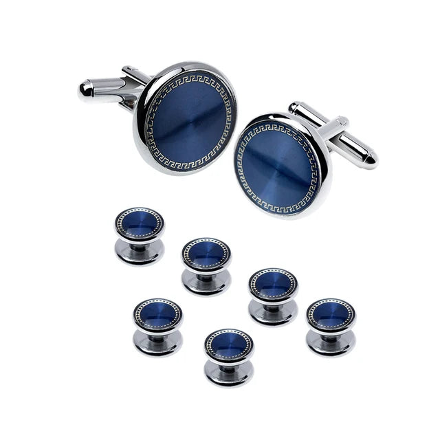 Blue Silver Cufflinks