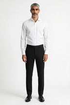 Men's White Italian Cutaway Collar Shirt crafted from premium Giza cotton, featuring a crisp white finish, tailored fit, elegant Italian cutaway collar, and a sophisticated design ideal for formal, business, and special occasion wear.