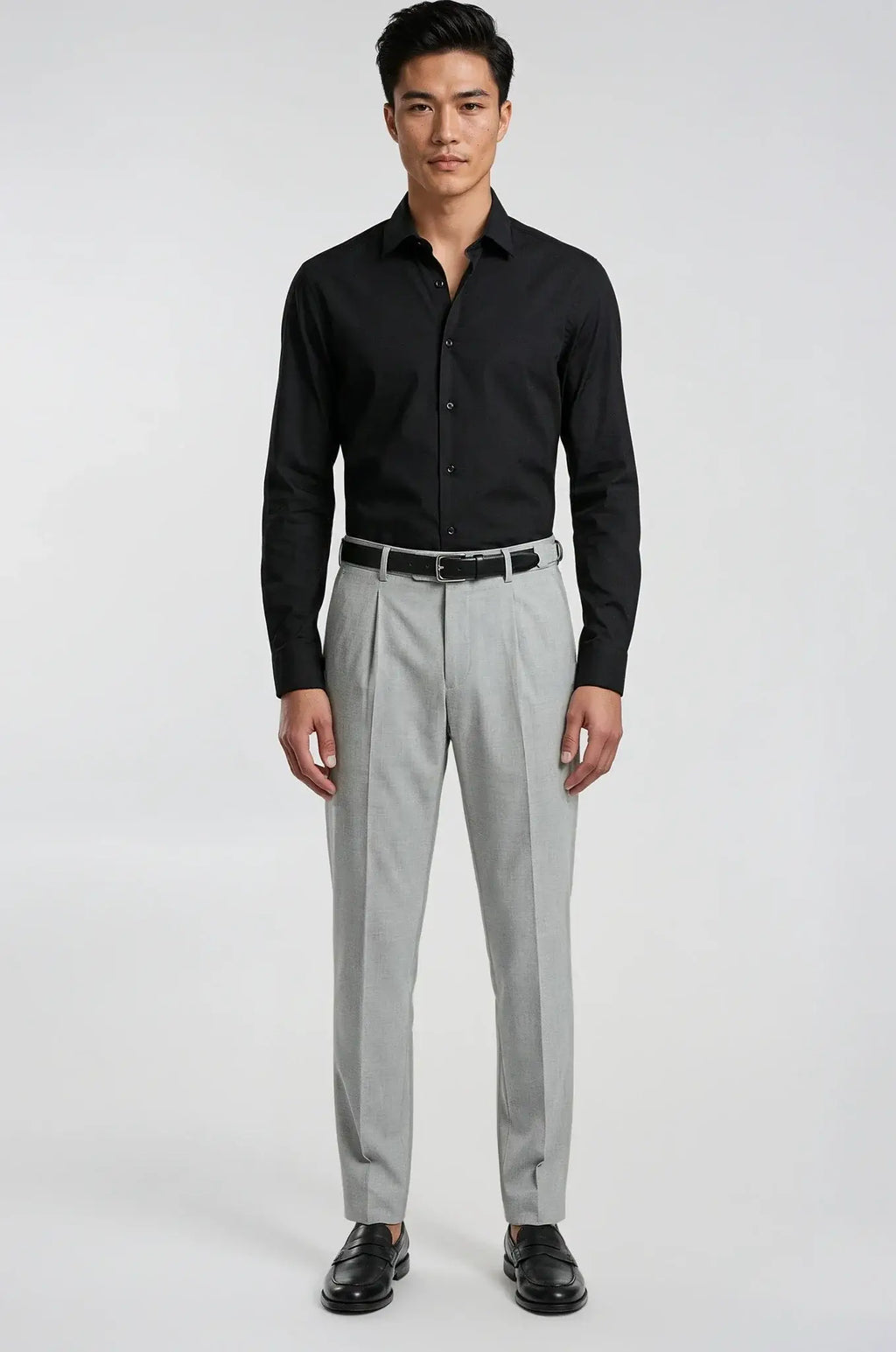 Blutailor Light Grey Formal Trouser – a refined light grey trouser featuring a custom tailored fit with a clean, structured silhouette, crafted for elegant formal and professional wear.